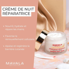 Mavala Soin des mains Crème de nuit réparatrice - Hydratation intense pour les mains sèches