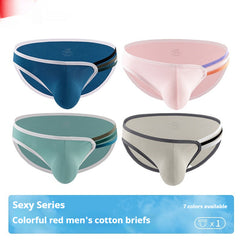 Calzoncillos sexis de algodón arcoíris, transpirables, de gran elasticidad y con forma de T, bolsa en U, para hombre