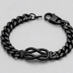 Bracelet pour homme en acier inoxydable et cuir