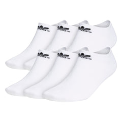 adidas Originals Big & Tall Trefoil No Show Socks (6-Pair) White X-Large