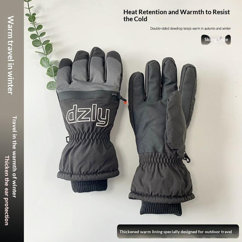 Guantes cálidos de esquí para hombre, aptos para pantallas táctiles, resistentes al frío y al viento