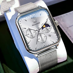 Oulishi Brand Watch With A Rectangular Dial