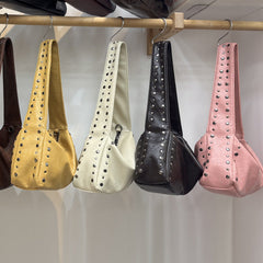 Niche Vintage Biker-style Studded Underarm Bag