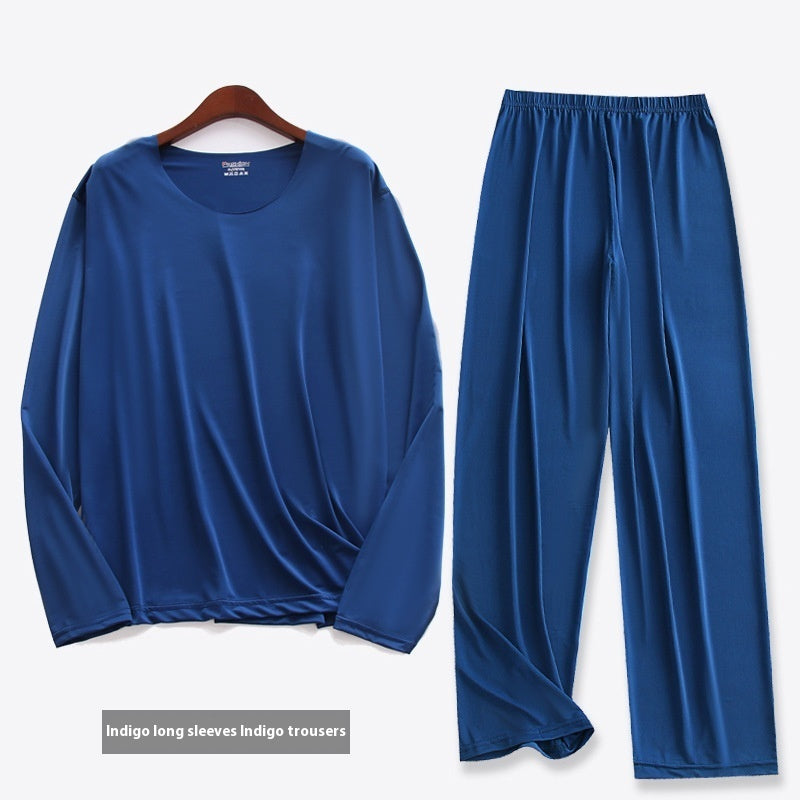 Ensemble de pyjama pour hommes printemps-été, ultra-fin, à manches longues et pantalon court