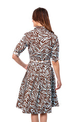 Mrs. Maisel Turq Choc Zebra print dress