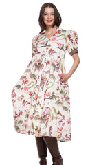 Montauk Dress Violet Safari Print
