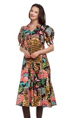 Montauk Dress Tiger Rug Print