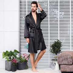 Short et chemise de nuit d’été en soie pour homme
