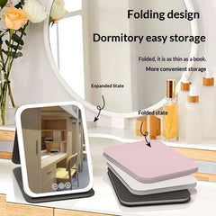 Portable Foldable LED Makeup Mirror With Built-in Lights
