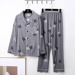 Mens Minimalist Long Sleeve Loungewear Pajamas