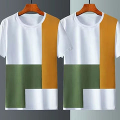 T-shirt d'été à manches courtes en soie glacée pour homme