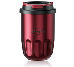 Travel Coffee Mug 14 oz Ceramic Lined Tumbler, Double Wall Stainless Steel Coffee Cup with Lid, Vacuum Spill Proof Mini Water Bottle, Insulated Thermal Mug for Home Office, Red