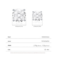 Basic Rose-cut Sparkling Diamond Stud Earrings Unisex Accessory