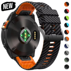Silicone Watch Strap With Carbon Fiber Texture