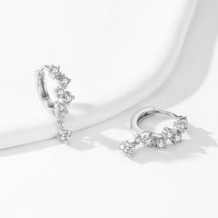 S925 Sterling Silver Geometric Irregular Sparkling Diamond Earrings For Women