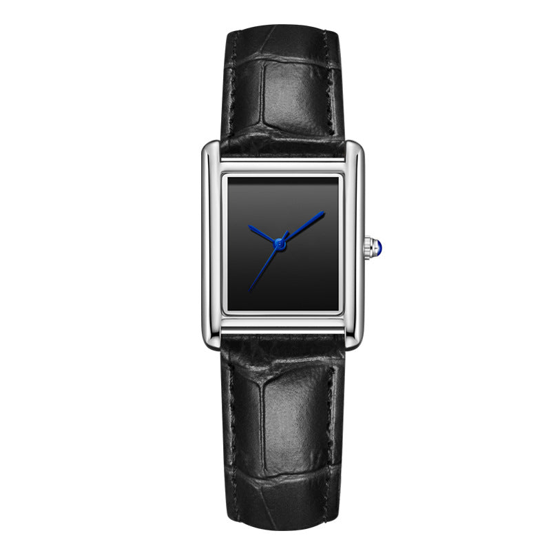 Couple Leather Watch Strap Simple Square Student's Watch Waterproof