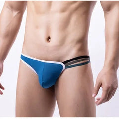 Calzoncillos sexis de algodón arcoíris, transpirables, de gran elasticidad y con forma de T, bolsa en U, para hombre
