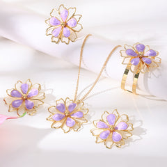 Three-dimensional Flower Ring Bracelet