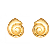 18k Gold-plated Delicate Snail-shell Stud Earrings
