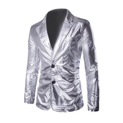 Gold-stamped High-gloss Suit Mens Jacket