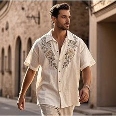 Chemise rétro pour homme à manches courtes et imprimé 3D