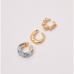 Boucles d’oreilles manchette tendance en acier inoxydable