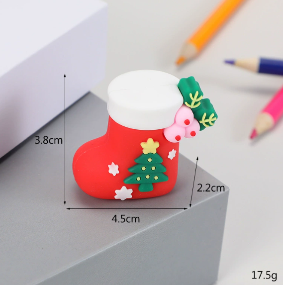Taille-crayon de Noël-chaussettes de Noël-PVC-1 pièce
