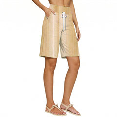 Short ample rayé taille haute