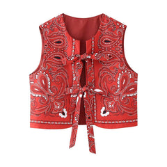 Women's New Casual Round-neck Tie-dye Printed Cotton Vest