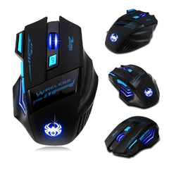 7 Buttons LED Optical Wireless Gaming Mouse