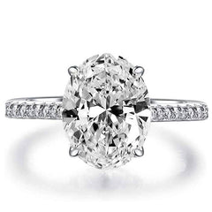 7.00 CTTW Oval Cut Engagement Ring in White Gold