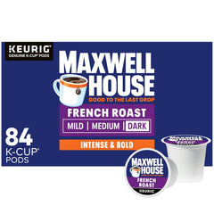 Maxwell House French Roast Dark Roast K-Cup Coffee Pods, 84 ct Box