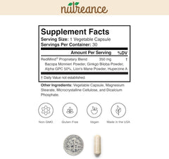 RediMind – Natural Brain Booster & Memory Support (Vegan, 30 Capsules)