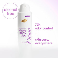 Dove Whole Body Deo Alcohol Free Deodorant Spray for Women 72-hour odor control Lavender Bloom 4 oz