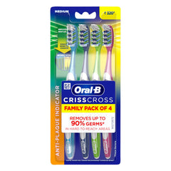 Cepillo de dientes manual Oral-B de dureza media, paquete 1+1 - higiene bucal eficaz para la limpieza diaria