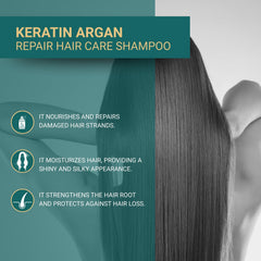 Bioxcin Keratin & Argan Repair Shampoo - Nourishes & Repairs Damaged Hair, 300ml