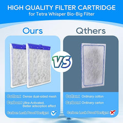 Filter Cartridges Large Compatible with Tetra Whisper Bio-Bag Aquarium Filters, Fish Tank Filters Replacement for Aquariums for Whisper Filter 20i 40i/ IQ 20 30 45 60/ PF20 30 40 60, 6 Pack