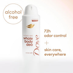 Dove Whole Body Deo Alcohol Free Deodorant Spray for Women Coconut Vanilla 4 oz