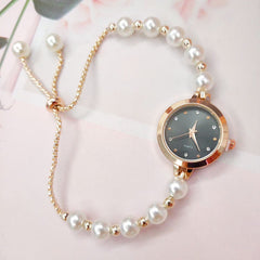 New Pearl Bracelet Watch Womens Quartz Watch