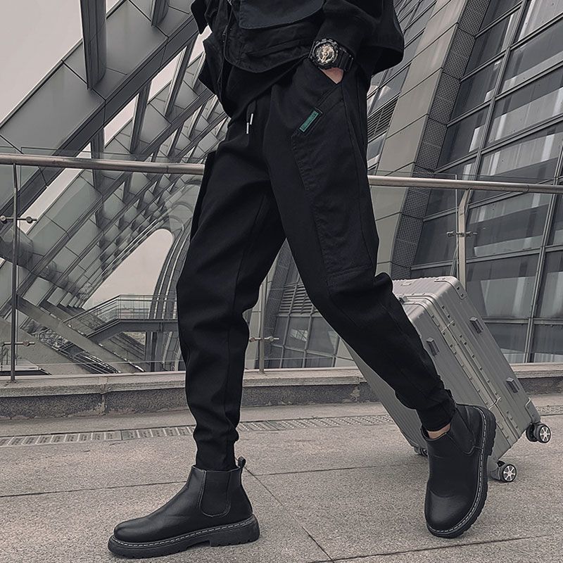 Pantalon cargo pour hommes, doublé en polaire, extra-épais, coupe ajustée, avec ourlets à cordon
