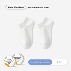 Chaussettes de compression de voyage-tube moyen-grises-polyester et coton-1 paire