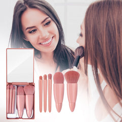 Set de 5 pinceaux de maquillage : poudre, fard à paupières, fond de teint, blush et estompage
