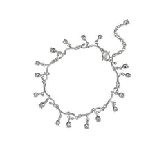 1pcs 999 Sterling Silver Lily Of The Valley Tassel Adjustable Anklet, Fairy Forest Style, For Summer Beach Daily Wear & Women Romantic Gifts