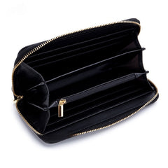 Tassel Top-grain Leather Zippered Womens Wallet