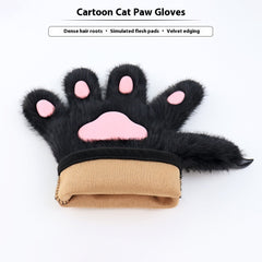 Guantes de pata de gato hechos a mano, de felpa, con almohadilla de carne y accesorios de palma de gato