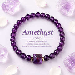 New Womens Amethyst Bead Bracelet
