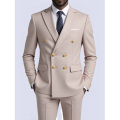 Mens Double-Breasted Fashionable Casual Blazer