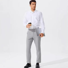 Pantalones largos de vestir de golf para hombre, de color liso y elásticos