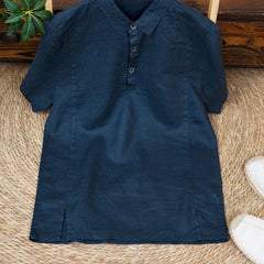 Chemise à manches courtes en lin respirant pour homme