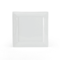Square Porcelain Dinner Plates, White, Set of 6